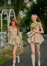 "Pear and Chrysanthemum" Corset Dress