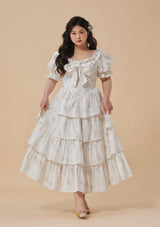 "Bouquet and Coral Island" Dress, Large Size