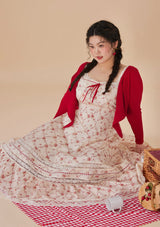 "Strawberry Farm" knit cardigan, large size
