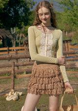 "Cheese Crepe" Skirt