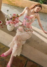 "Moon Viewing and Flower Mirror" Skirt