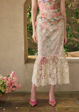"Moon Viewing and Flower Mirror" Skirt