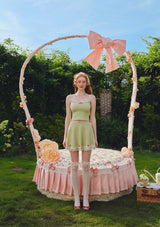 "Matcha Cranberry" Skirt