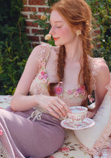 "Beautiful Flower Banquet" knit dress