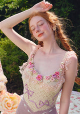 "Beautiful Flower Banquet" knit dress