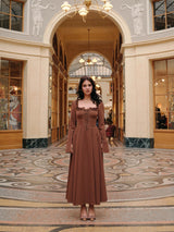 クラシックブラックコーヒーコルセットドレス