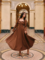 クラシックブラックコーヒーコルセットドレス