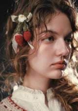 ストロベリー・モンブラン ニット ヘアクリップ