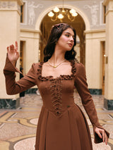 クラシックブラックコーヒーコルセットドレス