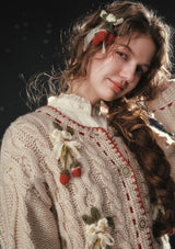 ストロベリー・モンブラン ニット ヘアクリップ