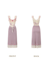 "Beautiful Flower Banquet" knit dress