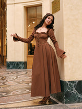 クラシックブラックコーヒーコルセットドレス