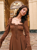 クラシックブラックコーヒーコルセットドレス