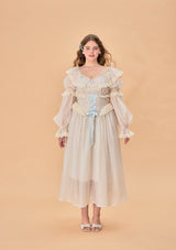 「青い紫陽花」コルセットドレス大きいサイズ