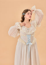 「青い紫陽花」コルセットドレス大きいサイズ