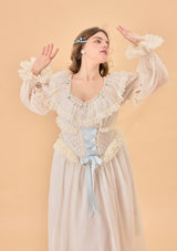 「青い紫陽花」コルセットドレス大きいサイズ