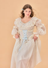 「青い紫陽花」コルセットドレス大きいサイズ