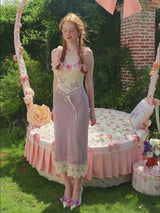 "Beautiful Flower Banquet" knit dress