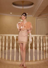 "Peach Heart" faux fur coat