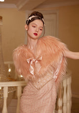 "Peach Heart" faux fur coat