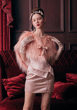 "Peach Heart" faux fur coat