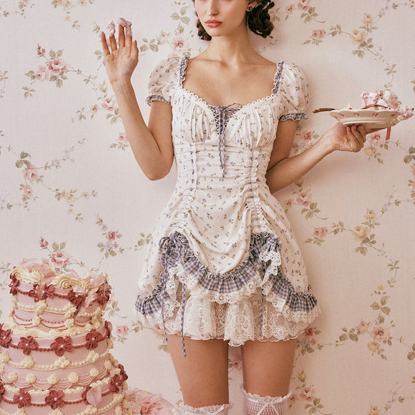 専用 lacemade レースメイド 花柄フレアドレス XL 新品 個人デザイナーのお洋服ブランド｜女性用コルセット｜LaceMade