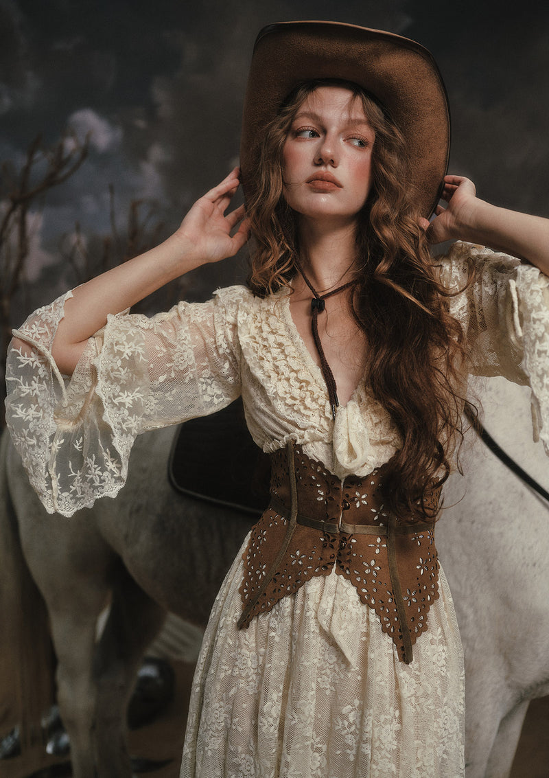 スエードアンダーバストコルセット