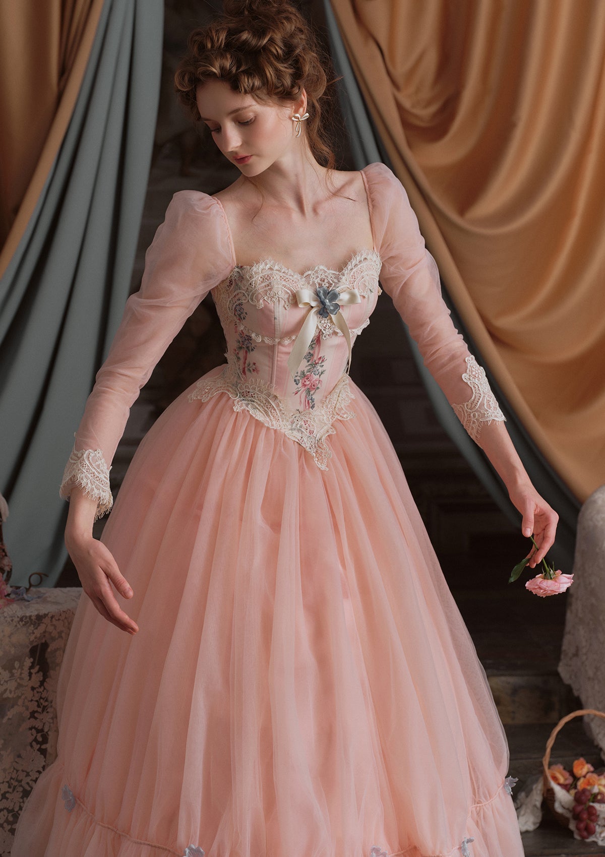 アナリース」ロングスリーブ・コルセットドレス 