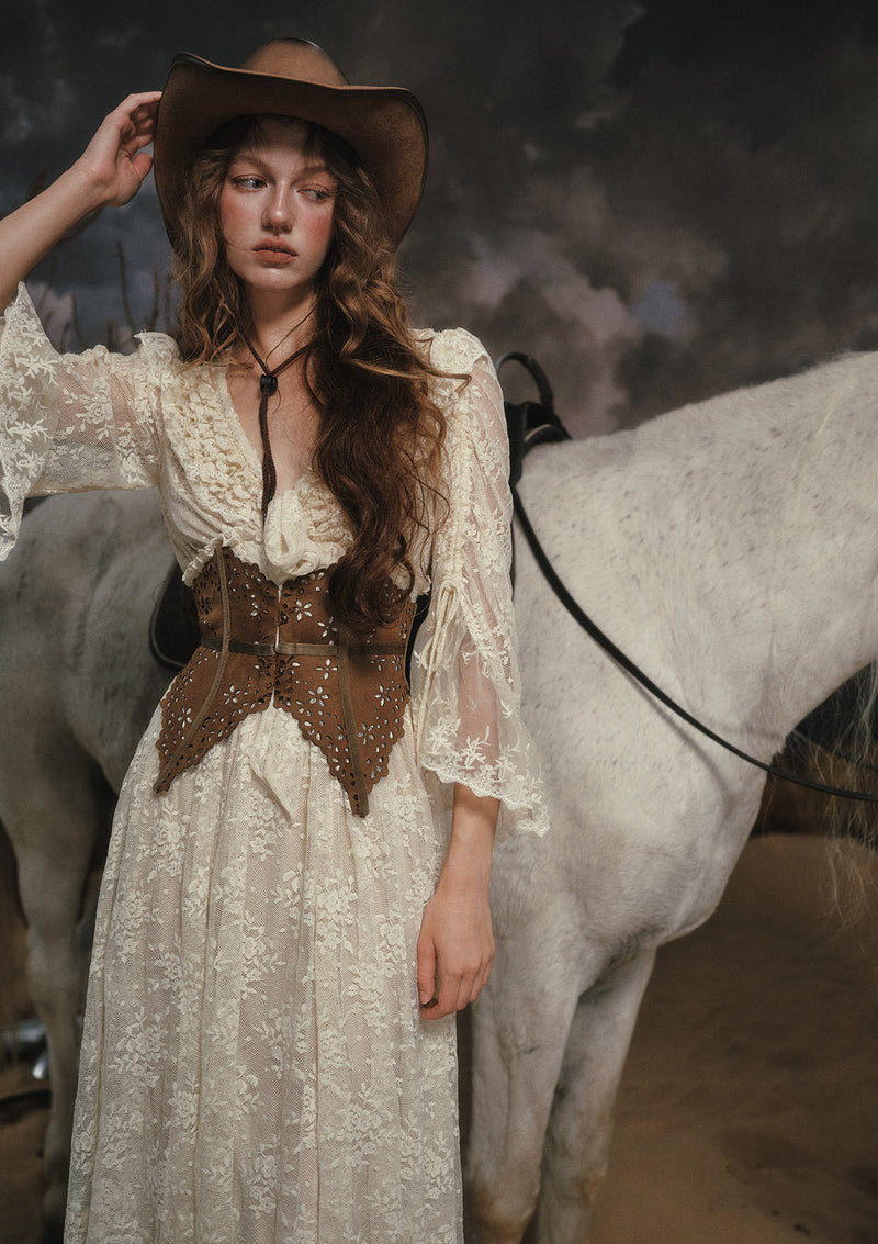 スエードアンダーバストコルセット