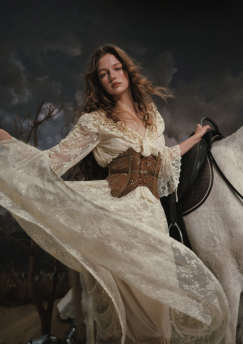 スエードアンダーバストコルセット