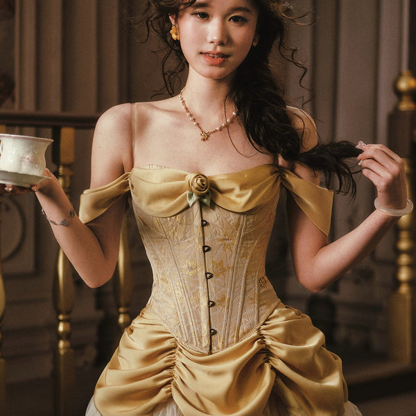 【COUTURE D’ADAM】美品 パイル レース スカート 金ボタン トゥ・フォン姫」スカート