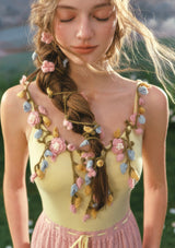 「フラワーバイン柄ニット」カーディガン