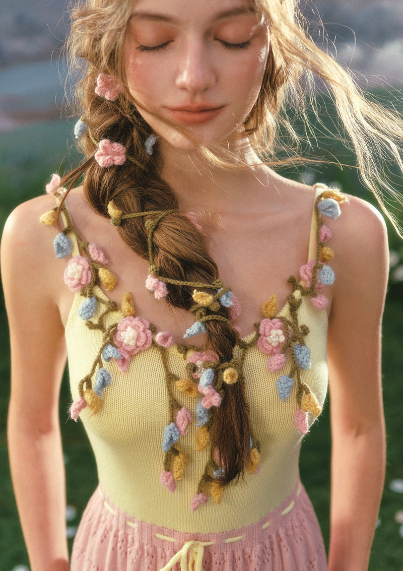 Flower Vine Novel Knit Cardigan