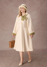 「陽だまりのデイジー」ウールコート（ホワイト） 大きいサイズ
