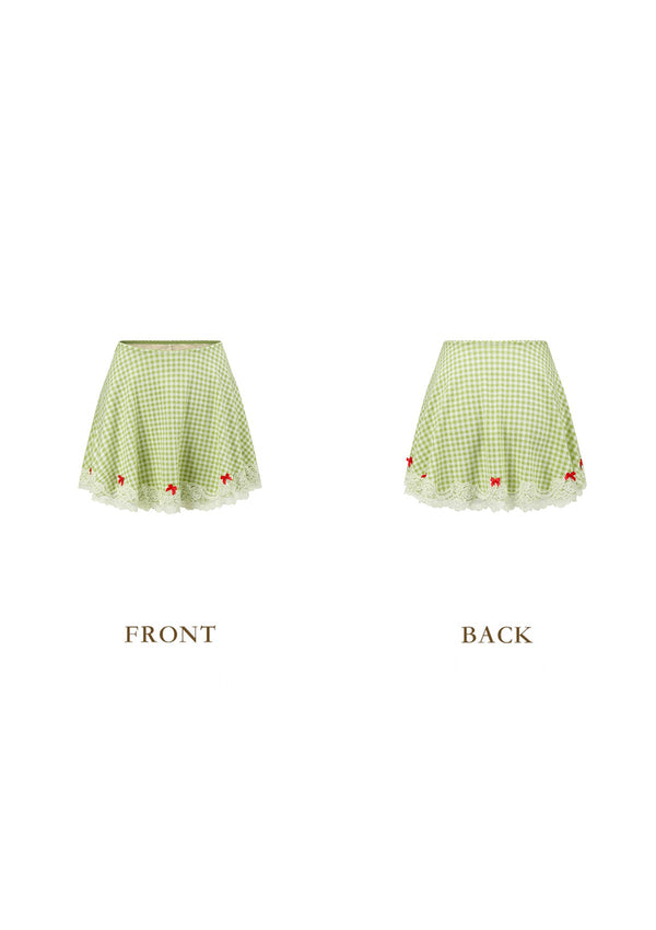 "Matcha Cranberry" Skirt