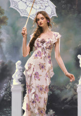 「風に揺れるパープルアイリス」ドレス