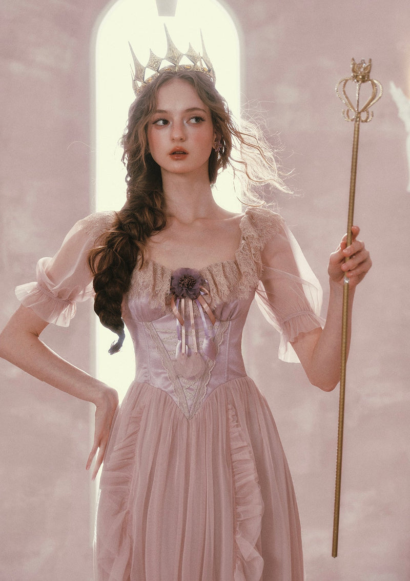 海外ブランド　キラキラFEATHERドレス♡コンテストなど Violet Mandarin Duck Princess Corset Dress