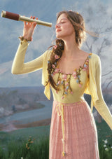 「フラワーバイン柄ニット」ワンピース