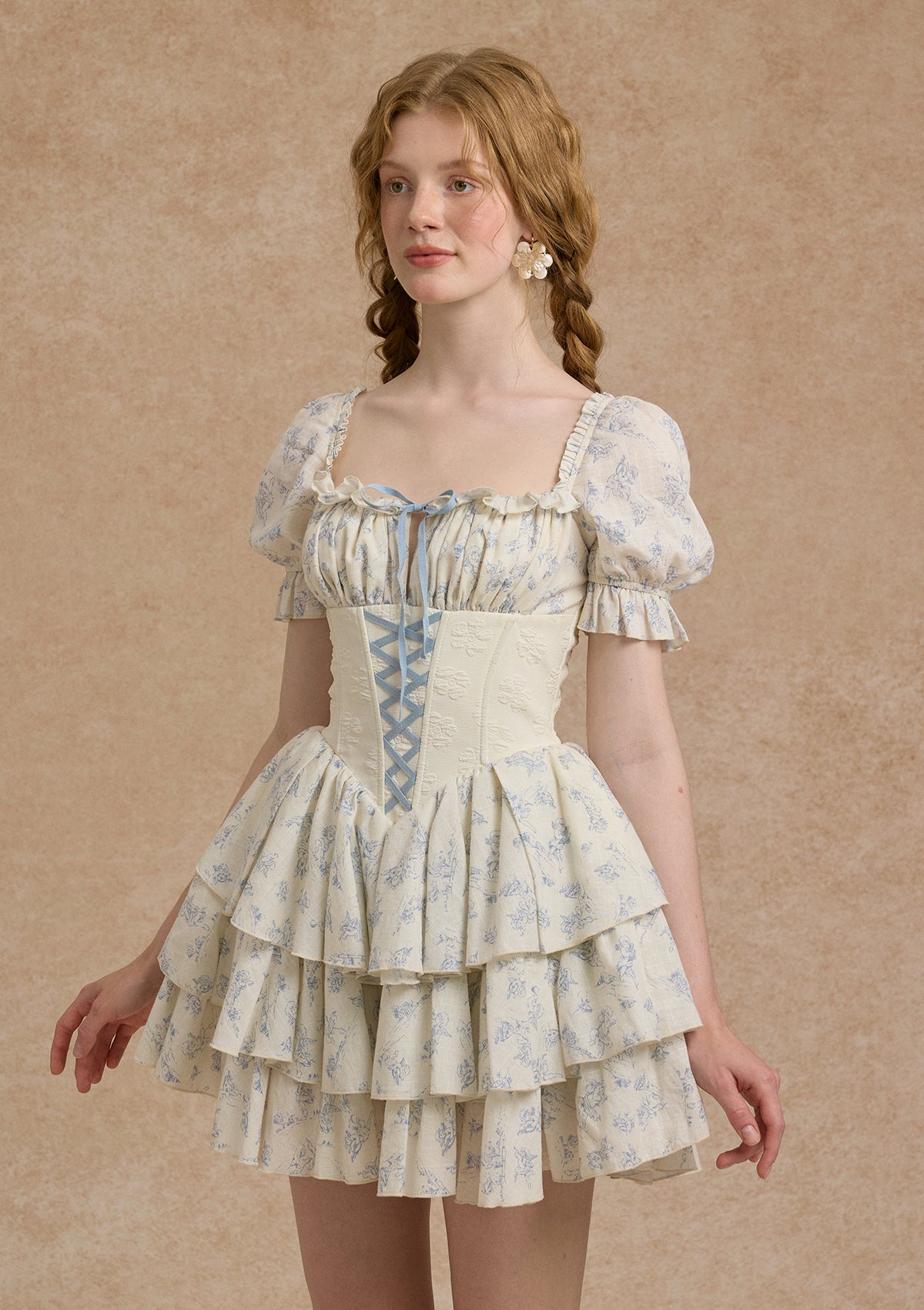 美品DOLCE&GABBANA ビスチェワンピースコルセットチュチュベビードール 極美品☆DOLCE&GABBANA ドルチェ＆ガッバーナ コットン カットワーク