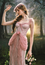 「桃色カイドウの花」ドレス