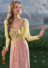 「フラワーバイン柄ニット」カーディガン