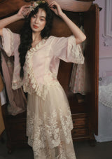 「薄桃色の霞凧」カーディガン