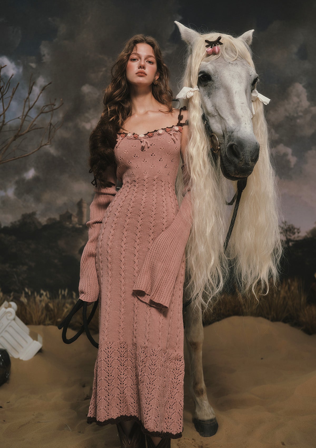 フローラルジュリエット」ニットドレス