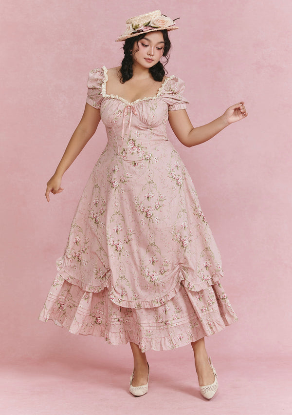 「ピンクバラの物語」コルセットドレス　大きいサイズ