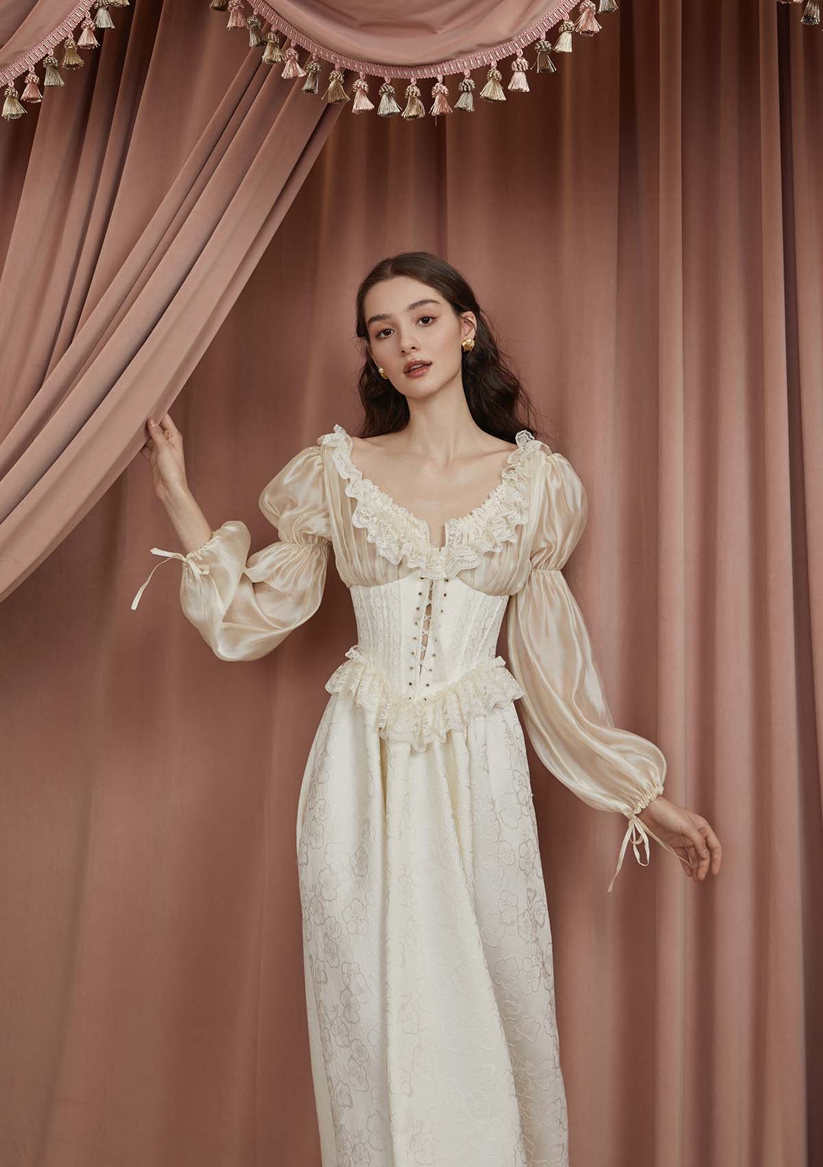 【DOLCE＆GABBANA】コルセット風レース＆サテンミニドレス DOLCE＆GABBANA】コルセット風レース＆サテンミニドレス (Dolce