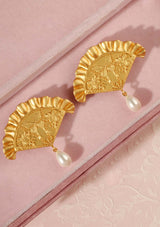 Oriental fan Ear Studs & clip